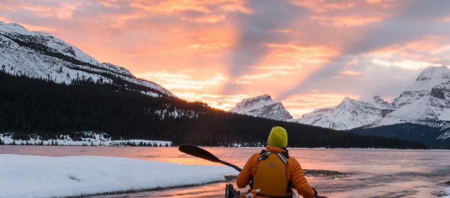 Jon was an amazing still model for this sunrise long exposure in Banff National Park.